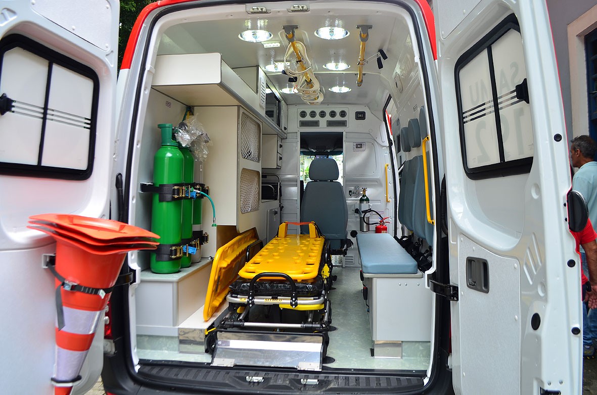 O novo veículo da SAMU é do tipo SBV e é utilizado no atendimento inicial das vítimas