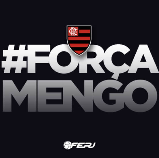 Ferj divulgou um cartaz em solidariedade ao Flamengo