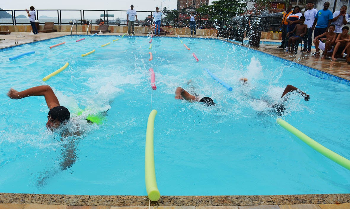 As provas de natação foram realizadas na piscina do Iate Clube de Itacuruçá