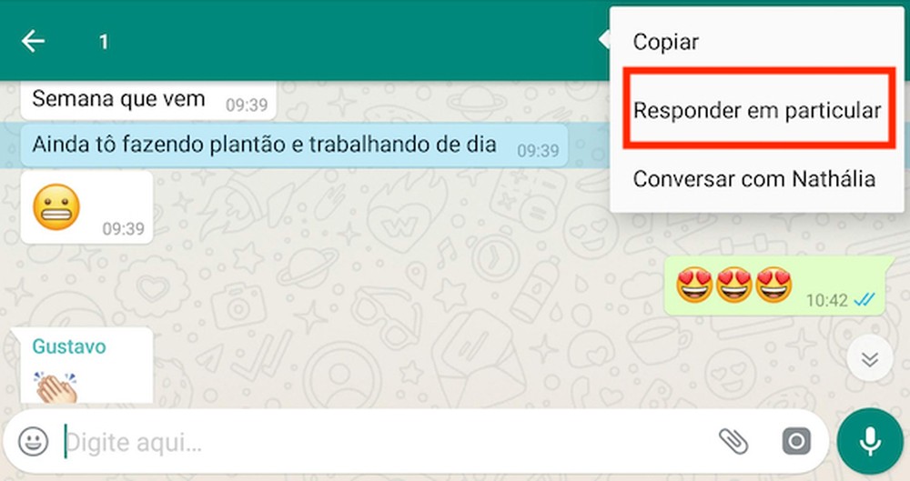 RECURSO PERMITE "responder em particular" mensagens em grupos do WhatsApp